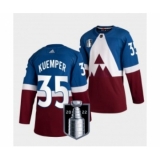 Men's Colorado Avalanche ##35 Darcy Kuemper Blue 2022 Stanley Cup Final Patch Adidas Stitched NHL Jersey