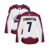 Women's Colorado Avalanche #7 Kevin Connauton Authentic White Away Hockey Jersey