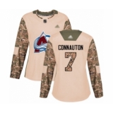 Women's Colorado Avalanche #7 Kevin Connauton Authentic Camo Veterans Day Practice Hockey Jersey