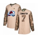 Youth Colorado Avalanche #7 Kevin Connauton Authentic Camo Veterans Day Practice Hockey Jersey