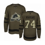 Men's Colorado Avalanche #74 Alex Beaucage Authentic Green Salute to Service Hockey Jersey