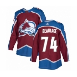 Men's Colorado Avalanche #74 Alex Beaucage Authentic Burgundy Red Home Hockey Jersey