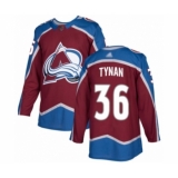 Men's Colorado Avalanche #36 T.J. Tynan Authentic Burgundy Red Home Hockey Jersey