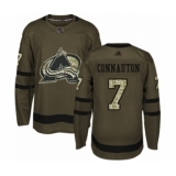 Men's Colorado Avalanche #7 Kevin Connauton Authentic Green Salute to Service Hockey Jersey