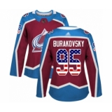 Women's Colorado Avalanche #95 Andre Burakovsky Authentic Burgundy Red USA Flag Fashion Hockey Jersey