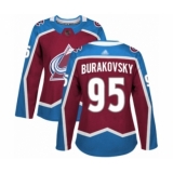 Women's Colorado Avalanche #95 Andre Burakovsky Authentic Burgundy Red Home Hockey Jersey
