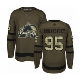 Youth Colorado Avalanche #95 Andre Burakovsky Authentic Green Salute to Service Hockey Jersey
