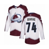 Youth Colorado Avalanche #74 Alex Beaucage Authentic White Away Hockey Jersey