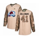 Youth Colorado Avalanche #41 Pierre-Edouard Bellemare Authentic Camo Veterans Day Practice Hockey Jersey