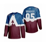 Men's Colorado Avalanche #95 Andre Burakovsky Authentic Burgundy  Blue 2020 Stadium Series Hockey Jersey