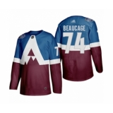 Men's Colorado Avalanche #74 Alex Beaucage Authentic Burgundy Blue 2020 Stadium Series Hockey Jersey