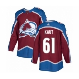 Men's Adidas Colorado Avalanche #61 Martin Kaut Authentic Burgundy Red Home NHL Jersey