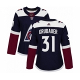 Women's Adidas Colorado Avalanche #31 Philipp Grubauer Premier Navy Blue Alternate NHL Jersey