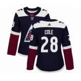Women's Adidas Colorado Avalanche #28 Ian Cole Premier Navy Blue Alternate NHL Jersey