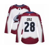 Women's Adidas Colorado Avalanche #28 Ian Cole Authentic White Away NHL Jersey