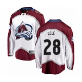Youth Colorado Avalanche #28 Ian Cole Authentic White Away Fanatics Branded Breakaway NHL Jersey