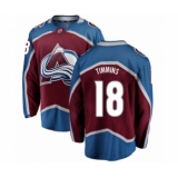 Youth Colorado Avalanche #18 Conor Timmins Authentic Maroon Home Fanatics Branded Breakaway NHL Jersey