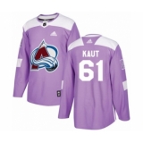 Youth Adidas Colorado Avalanche #61 Martin Kaut Authentic Purple Fights Cancer Practice NHL Jersey