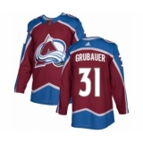 Youth Adidas Colorado Avalanche #31 Philipp Grubauer Premier Burgundy Red Home NHL Jersey