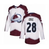 Youth Adidas Colorado Avalanche #28 Ian Cole Authentic White Away NHL Jersey