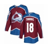 Youth Adidas Colorado Avalanche #18 Conor Timmins Premier Burgundy Red Home NHL Jersey