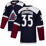 Men's Adidas Colorado Avalanche #35 Andrew Hammond Authentic Navy Blue Alternate NHL Jersey