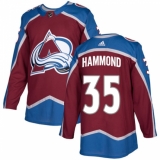 Youth Adidas Colorado Avalanche #35 Andrew Hammond Authentic Burgundy Red Home NHL Jersey
