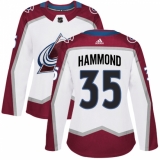 Women's Adidas Colorado Avalanche #35 Andrew Hammond Authentic White Away NHL Jersey