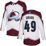 Men's Adidas Colorado Avalanche #49 Samuel Girard Authentic White Away NHL Jersey