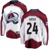 Youth Colorado Avalanche #24 A.J. Greer Fanatics Branded White Away Breakaway NHL Jersey