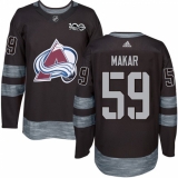 Men's Adidas Colorado Avalanche #59 Cale Makar Authentic Black 1917-2017 100th Anniversary NHL Jersey