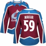 Women's Adidas Colorado Avalanche #59 Cale Makar Authentic Burgundy Red Home NHL Jersey