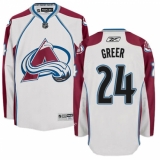 Men's Reebok Colorado Avalanche #24 A.J. Greer Authentic White Away NHL Jersey