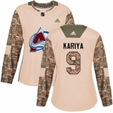Women's Adidas Colorado Avalanche #9 Paul Kariya Authentic Camo Veterans Day Practice NHL Jersey