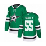 Men's Dallas Stars #55 Thomas Harley Authentic Green Home Hockey Jersey