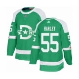 Men's Dallas Stars #55 Thomas Harley Authentic Green 2020 Winter Classic Hockey Jersey