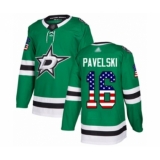 Men's Dallas Stars #18 Jason Dickinson Authentic Green USA Flag Fashion Hockey Jersey