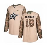 Men's Dallas Stars #18 Jason Dickinson Authentic Camo Veterans Day Practice Hockey Jersey