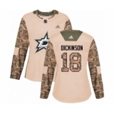 Women's Dallas Stars #18 Jason Dickinson Authentic Camo Veterans Day Practice Hockey Jersey