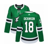 Women's Dallas Stars #18 Jason Dickinson Authentic Green Home Hockey Jersey