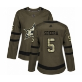 Women's Dallas Stars #5 Andrej Sekera Authentic Green Salute to Service Hockey Jersey