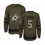 Youth Dallas Stars #5 Andrej Sekera Authentic Green Salute to Service Hockey Jersey