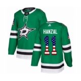 Youth Adidas Dallas Stars #11 Martin Hanzal Authentic Green USA Flag Fashion NHL Jersey