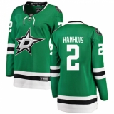 Women's Dallas Stars #2 Dan Hamhuis Authentic Green Home Fanatics Branded Breakaway NHL Jersey