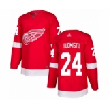 Men's Detroit Red Wings #24 Antti Tuomisto Authentic Red Home Hockey Jersey