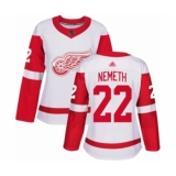 Women's Detroit Red Wings #22 Patrik Nemeth Authentic White Away Hockey Jersey