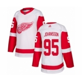 Youth Detroit Red Wings #95 Albert Johansson Authentic White Away Hockey Jersey