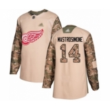 Youth Detroit Red Wings #14 Robert Mastrosimone Authentic Camo Veterans Day Practice Hockey Jersey