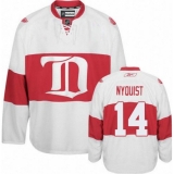 Men's Reebok Detroit Red Wings #14 Gustav Nyquist Premier White Third NHL Jersey