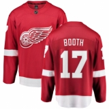 Men's Detroit Red Wings #17 David Booth Fanatics Branded Red Home Breakaway NHL Jersey